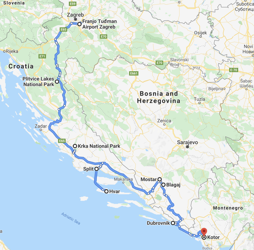 Croatia itinerary